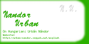 nandor urban business card